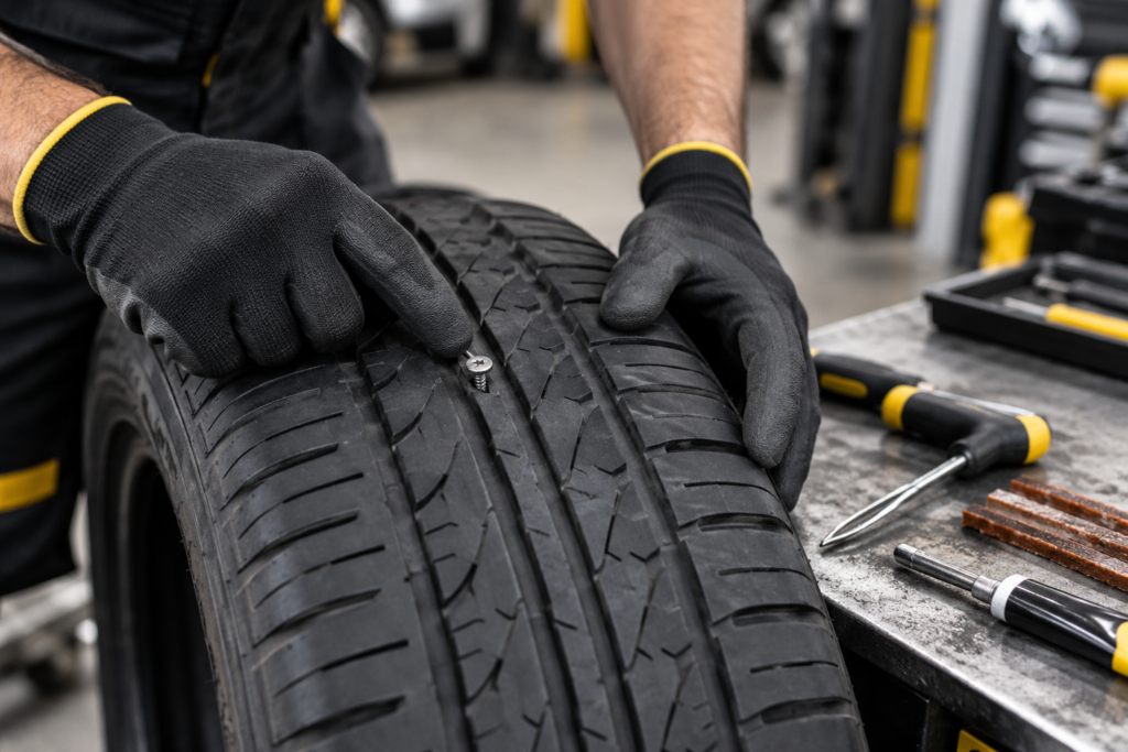 puncture repair service illustration