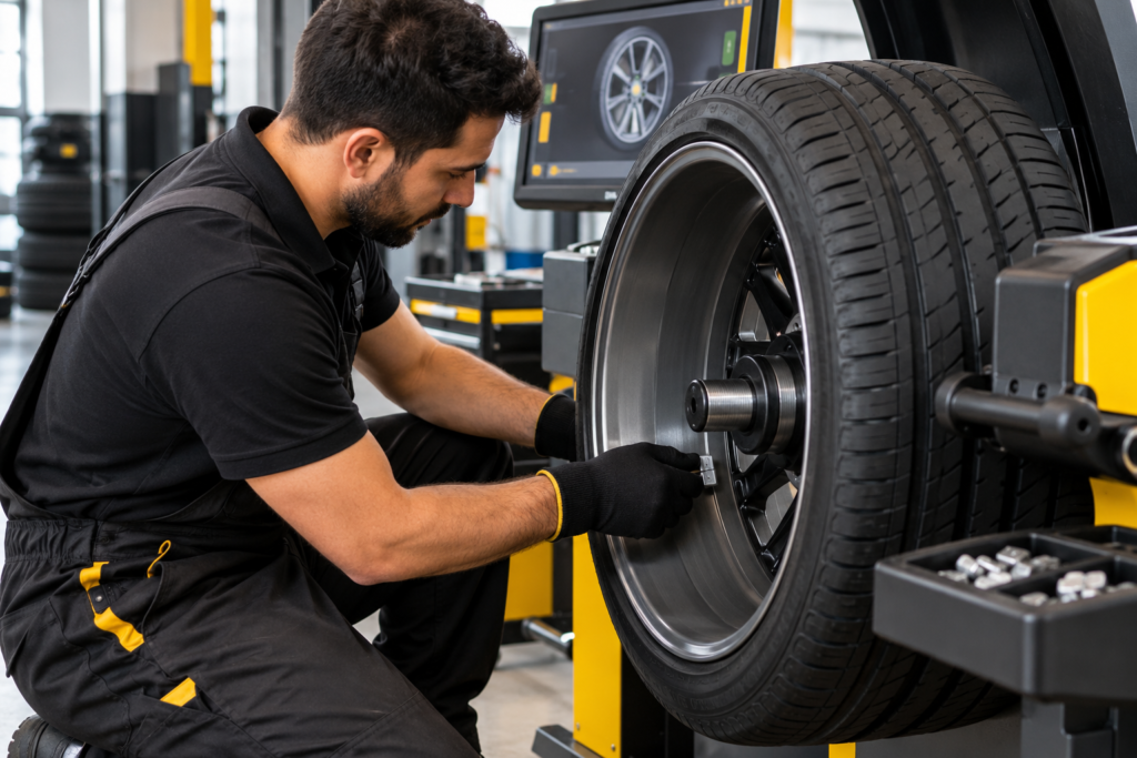 wheel balancing service illustration